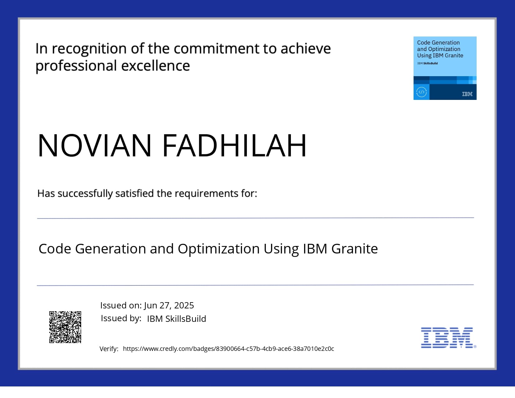 Code Generation and Optimization Using IBM Granite